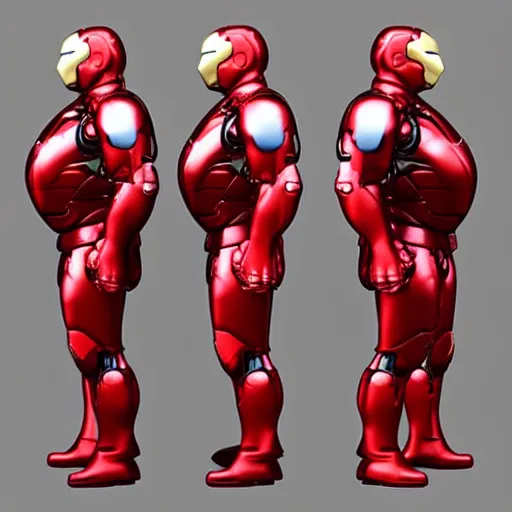 Prompt: 3d morbidly obese iron man rigged