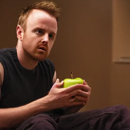 Prompt: jesse pinkman eating an apple