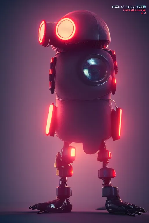 Image similar to high quality 3 d render very cute cyborg crow! incorporated speakers!, cyberpunk highly detailed, unreal engine cinematic smooth, in the style of blade runner & detective pikachu, hannah yata charlie immer, moody light, low angle, uhd 8 k, sharp focus