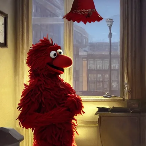 Image similar to king elmo of sesame street vanguard of the commonwealth by ilya kuvshinov katsuhiro, artgerm, jeremy lipkin and michael garmash, unreal engine, radiant light, detailed and intricate environment, digital art