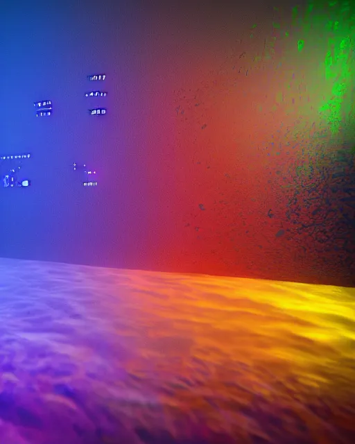 Prompt: special sleep clock, colorful water flowing from all sides, ticking sound visualized, cinematic lighting, interesting, high quality, perfect, 8 k high detail, masterpiece, trending on artstation