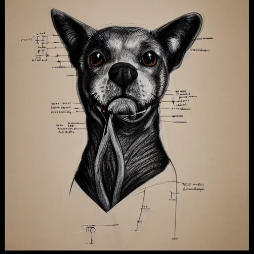 Image similar to cenobite canine anatomical drawing veterinary 1 0 2 4 x 1 0 2 4