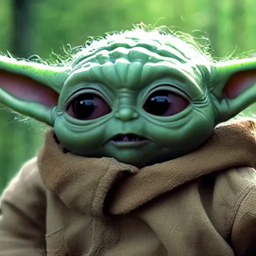 Image similar to baby Yoda In the walking dead 4k detailed super realistic