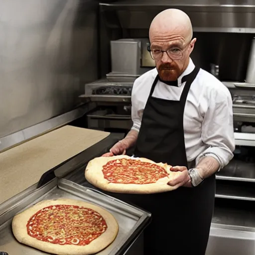 Prompt: walter white making pizza