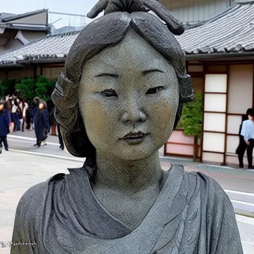 Image similar to japanese woman suddenly turned into a statue!!!!!