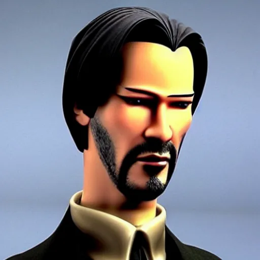 Prompt: keanu reaves from the matrix as a muppet