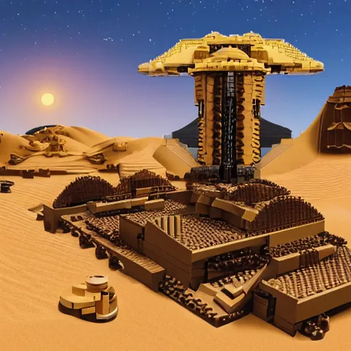 Image similar to dune lego set, photorealistic, 4 k, 8 k, ultra detailed