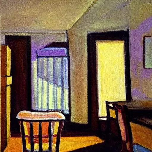 Prompt: a painting of cilia in the style of hopper