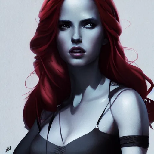 Image similar to mara jade by artgerm and wlop, great composition, chiaroscuro lighting