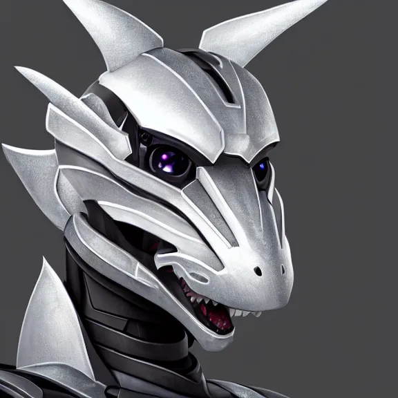 Prompt: high quality close up headshot of a cute beautiful stunning robot anthropomorphic female dragon, with sleek silver armor, a black OLED visor over the eyes, facing the camera, high quality dragon maw open and about to eat you, you being dragon food, the open maw being detailed and soft, highly detailed digital art, furry art, anthro art, sci fi, warframe art, destiny art, high quality, 3D realistic, dragon mawshot, furry mawshot, macro art, dragon art, Furaffinity, Deviantart