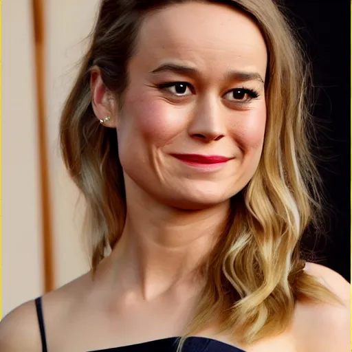 Image similar to brie larson, head and shoulders portrait, extremely detailed masterpiece, one single continues line.