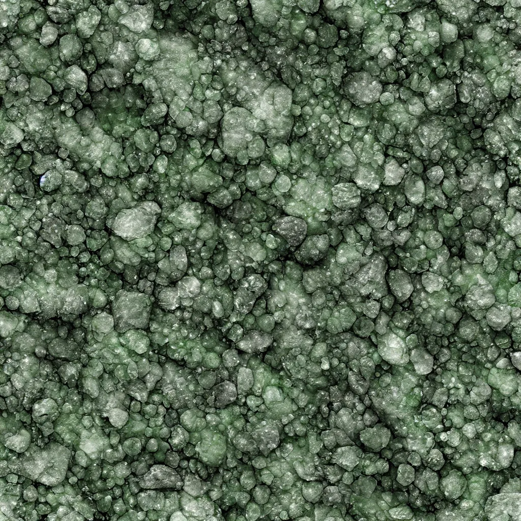 Image similar to long green crystals sticking out of the rock surface, detailed ground terrain albedo texture, flat, 2 d texture, seamless