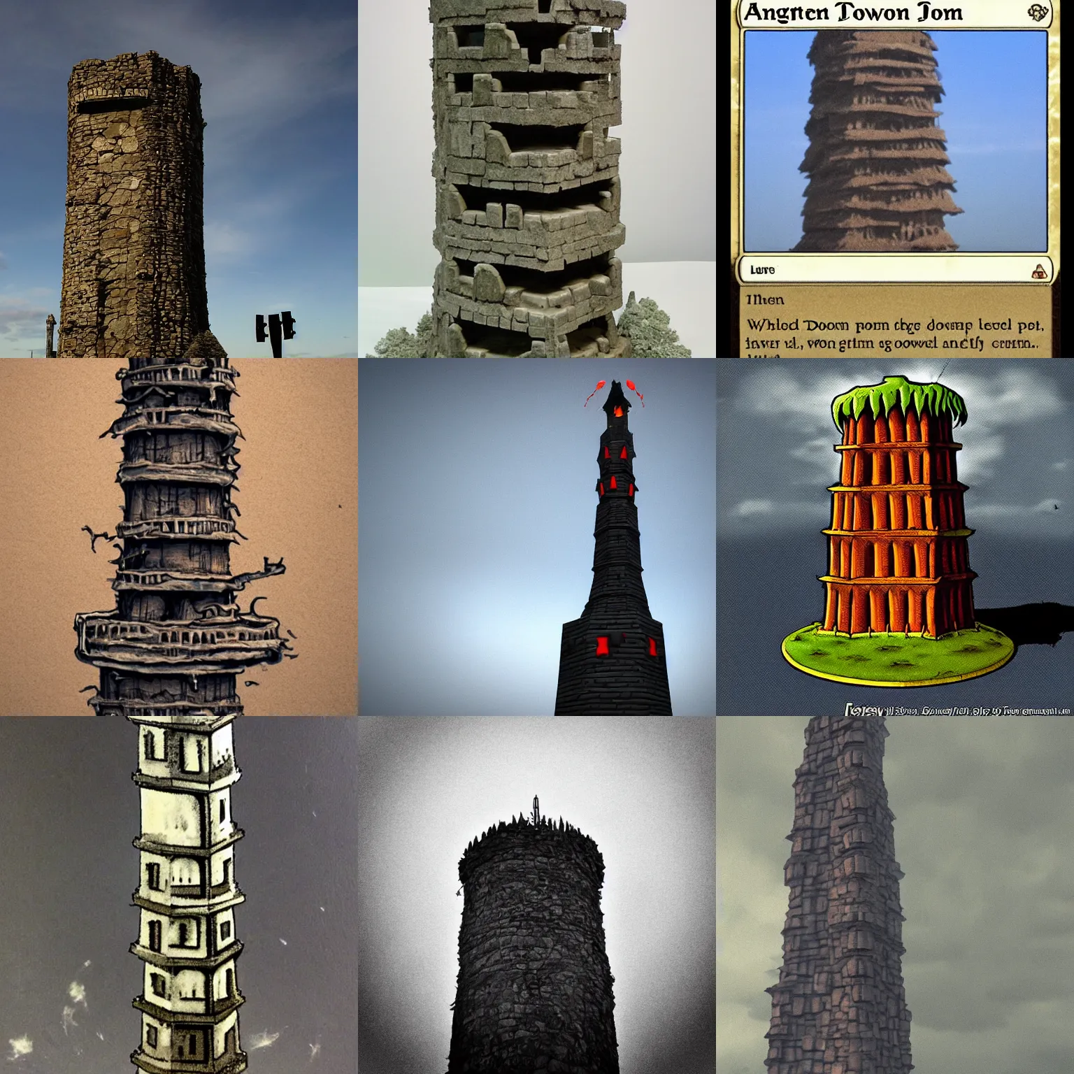 Prompt: Angry Tower of DOOM