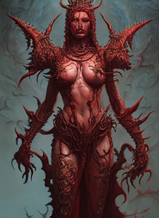 Image similar to a detailed full body portrait of the queen of blades, diablo 4 lilith, sideshow figurines, by dorian cleavenger, greg rutkowski, wlop, astri lohne, zdzisław beksinski trending on artstation