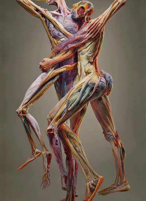 Prompt: a surreal biomorphic, painting of two human figures entwined, extra limbs, draped in silk, highly detailed, compassionate embrace emotionally evoking, rendered in octane, centre image, by jenny saville and charlie immer, anatomy by arcimboldo