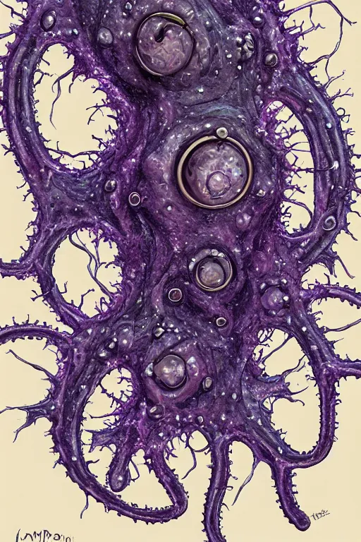 Image similar to internal ciliate lymphocyte virion rawandrendered synaptic transmission embryonic beholder neural shoggoth by kumpan alexandr, iridescent # imaginativerealism