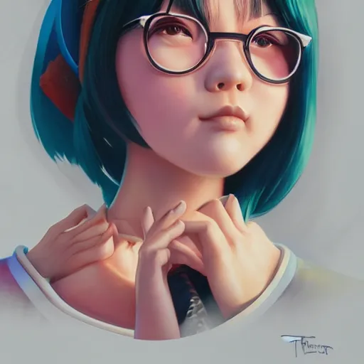 Prompt: lofi portrait of mei from overwatch, Pixar style, by Tristan Eaton Stanley Artgerm and Tom Bagshaw.