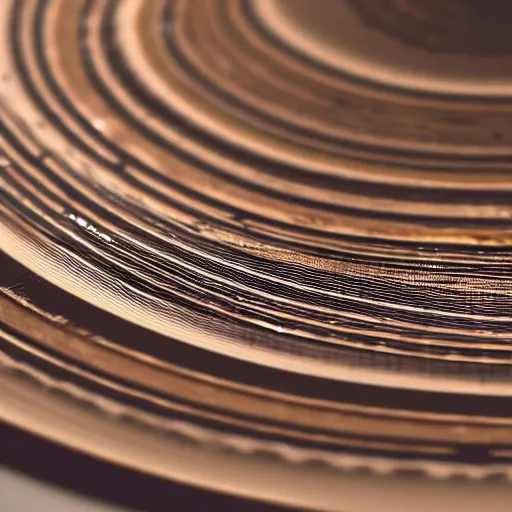 Image similar to detailed close-up of grooves of a vinyl record