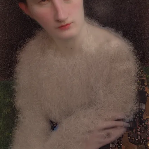 Image similar to 8k, octane render, realism, tonalism, renaissance, rococo, baroque, portrait of artist gustav klimt