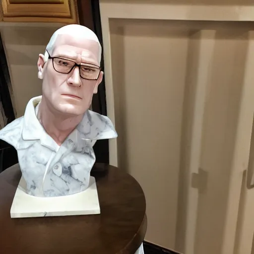 Prompt: hank hill marble bust