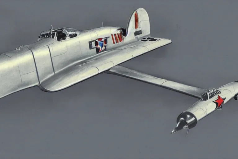 Image similar to Concept art of a retrofuturistic 1930s warplane