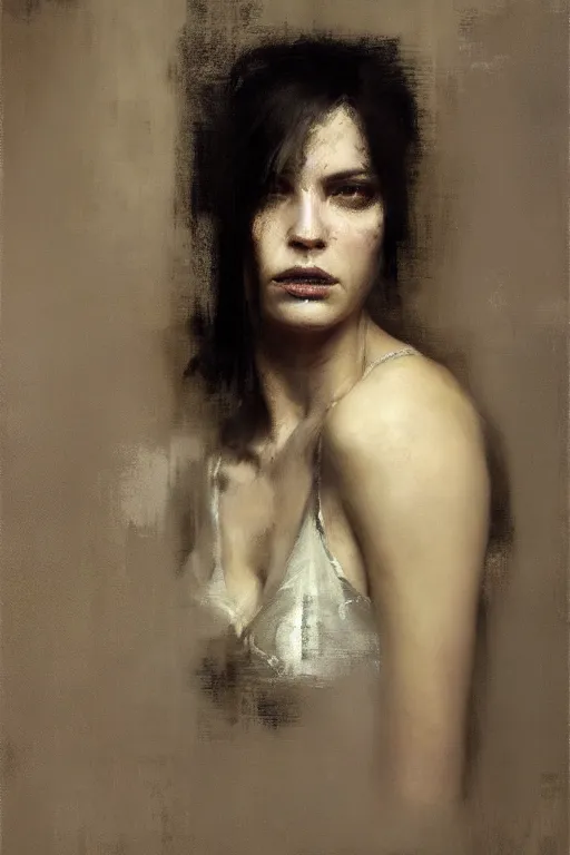 Prompt: detailed cinematic moody colors studio portrait of the memories of a sensual lady, high quality by jeremy mann, only one head single portrait