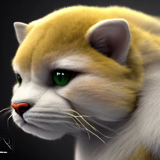 Image similar to photography of a realistic persian animal, ultra detailed, 8 k, cinematic lighting, natural background, trending on artstation, pokemon