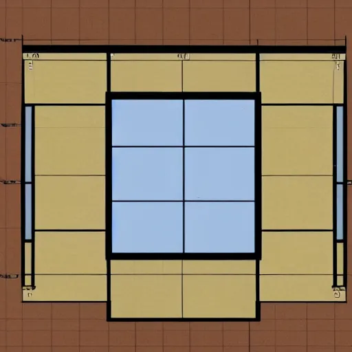 Image similar to blueprint of a 6 by 8 foot room with a window in the middle of the 8 foot wall