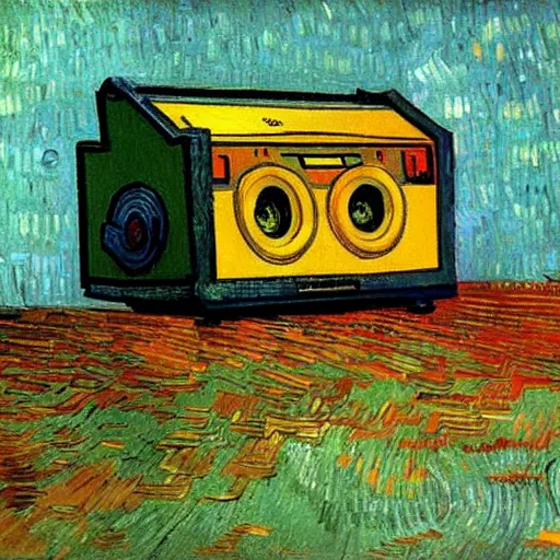 Prompt: a boom box by vincent van gogh, digital art, trending on artstation