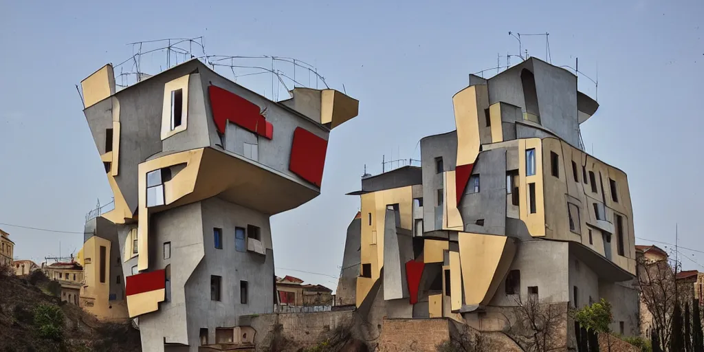 Image similar to tbilisi, architecture, bauhaus, pop surrealism, surrealism,