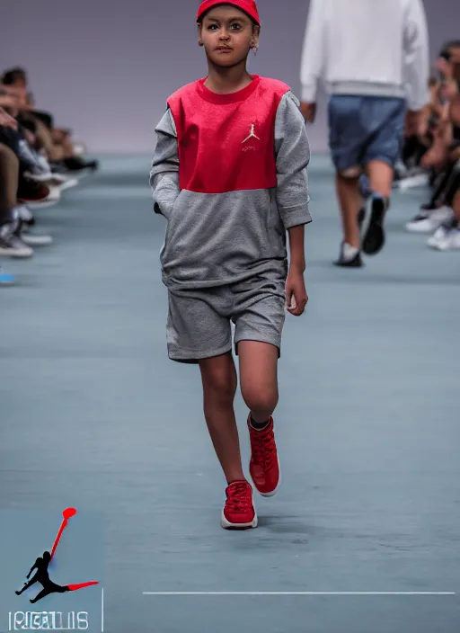 Image similar to hyperrealistic and heavy detailed air jordan runway show of maggie simpson, leica sl 2 5 0 mm, vivid color, high quality, high textured, real life