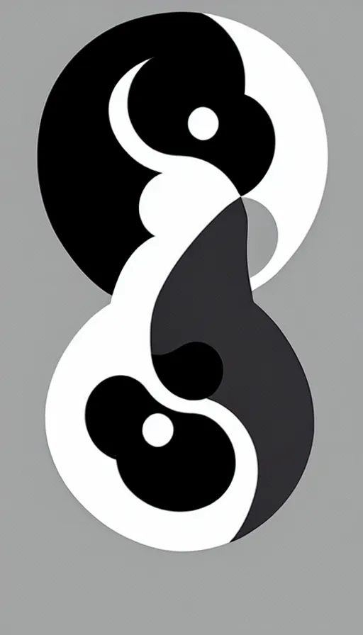 Image similar to Abstract representation of ying Yang concept, by Disney Concept Artists