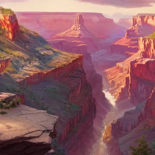 Prompt: concept art painting of a grand canyon filled to the top with water, giant river, with unfinished bridge under construction, realistic, detailed, cel shaded, in the style of makoto shinkai and greg rutkowski and james gurney