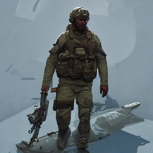 Prompt: a navy seal wearing military tactical gear designed by nike, large nike logo, by greg rutkowski, loish, rhads, ferdinand knab, makoto shinkai and lois van baarle, ilya kuvshinov, rossdraws, tom bagshaw, alphonse mucha, global illumination, radiant light, detailed and intricate environment