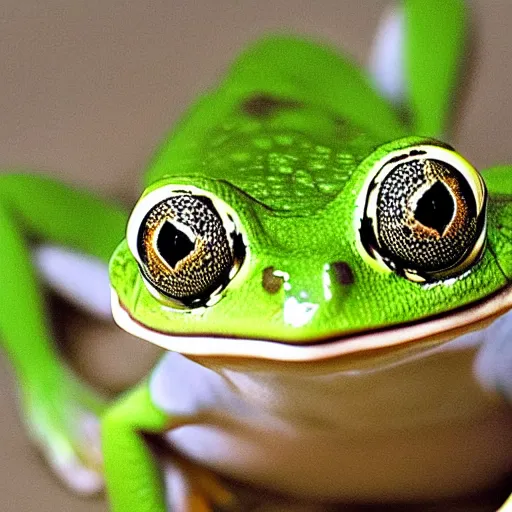 Image similar to Lady Frog photograph, sharp focus, realistic