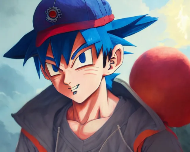 Image similar to highly detailed portrait of ash ketchum, in dragon ball z, stephen bliss, unreal engine, fantasy art by greg rutkowski, loish, rhads, ferdinand knab, makoto shinkai and lois van baarle, ilya kuvshinov, rossdraws, tom bagshaw, global illumination, radiant light, detailed and intricate environment