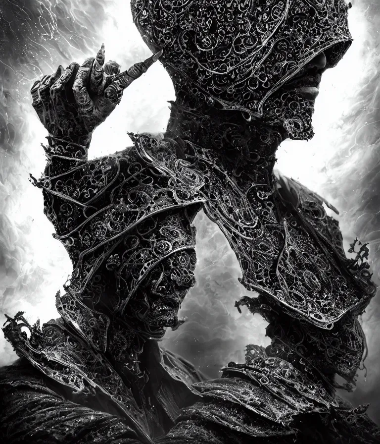 Image similar to impressive ominous front!! shot photo of a court jester character fine portrait fine portrait mesmerizing fractal hyper cubes platinum cracked dark future hyper dimensional space galactic crystal nebula edges elegant detailed intricate concept artstation sharp focus ray tracing cinematic masterpiece temporal corruption beeple wlop germ 8 4 k scifi glossy hyper realistic illustration canon eos r 3 fujifilm x - t 3 0 sony alpha a 6 6 0 0