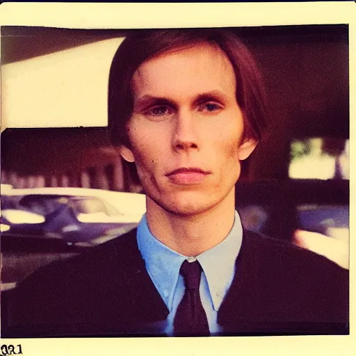 Prompt: A photograph portrait of Jerma985 with short-medium length hair a combover wearing early 1970s menswear in the early 1970s, taken in the early 1970s, grainy, taken on a 1970s Polaroid Camera, realistic, hyperrealistic, very realistic, highly detailed, very detailed, extremely detailed, detailed, digital art, trending on artstation, colorized photo