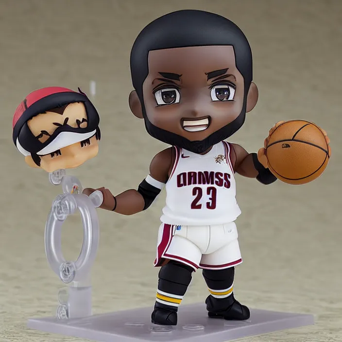 Image similar to an anime nendoroid of lebron james, figurine, detailed product photo