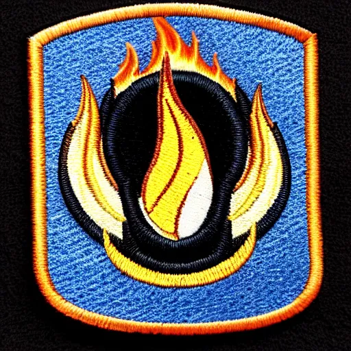 Prompt: a retro vintage minimalist clean fire flames patch