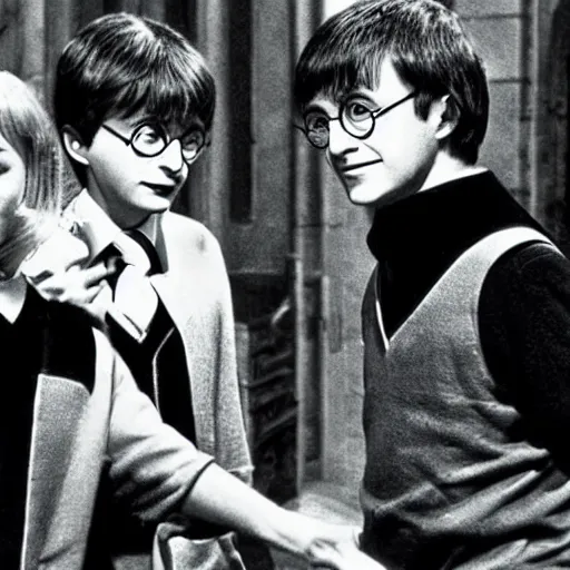 Image similar to a Harry Potter movie from the 60s