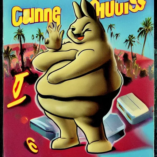 Prompt: old VHS cover of Big Chungus