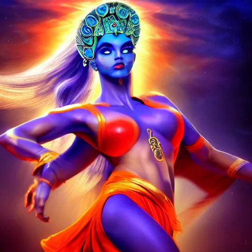 Prompt: all powerful genie, a god, god, ecstatic, infinite power, manic, perfect eyes, full body shot, magical being, magic, portrait, noble, transformation, vivid colors, elegant, concept art, sharp focus, digital art, Hyper-realistic, 4K, Unreal Engine, Highly Detailed, HD, Dramatic Lighting by Brom, trending on Artstation