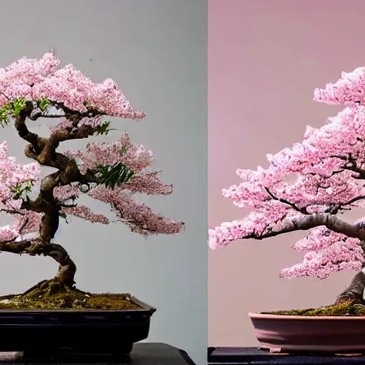 Image similar to photo of time lapse sequence of a sakura seed growing into a sakura bonsai tree