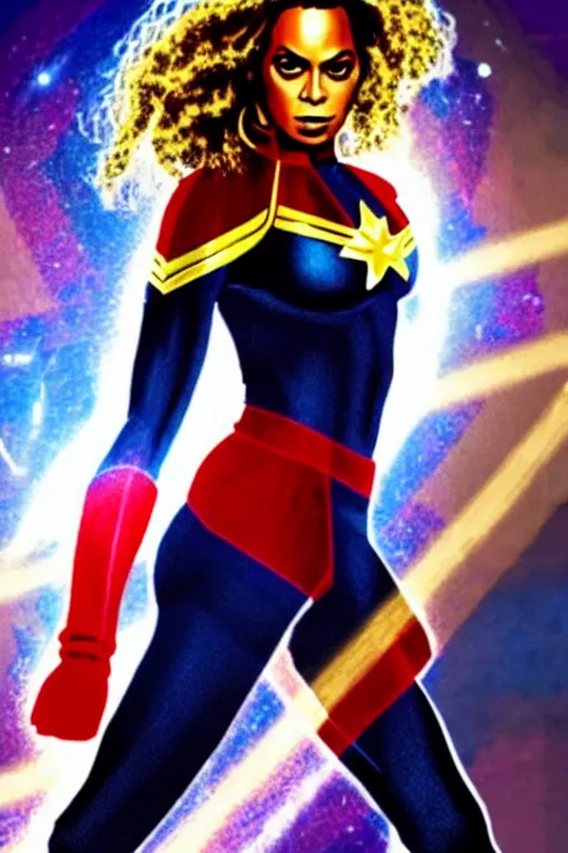 Image similar to Beyonce as Captain Marvel