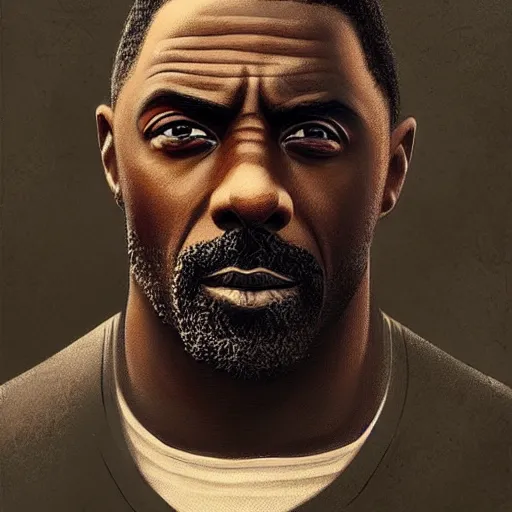 Prompt: “Portrait of Idris Elba by Greg Rutkowski, young, manly, attractive, strong, older brother vibes, highly detailed portrait, scifi, digital painting, artstation, concept art, smooth, sharp foccus ilustration, Artstation HQ”