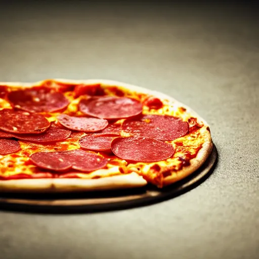 Prompt: a macro photo of a slice of pizza, cheese and pepperoni, hyper realistic, hyper detailed, 35mm, very grainy film, volumetric studio lighting, bokeh, black background award winning shot, vogue magazine, cinematic, 8k, very closeup, elegant, tender, pastel