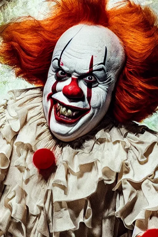 Image similar to ' danny devito as pennywise, it 2 0 1 7, andy muschietti. poster, movie poster, sharp, coherent, clean, artistic, award winning poster!!!!!!!