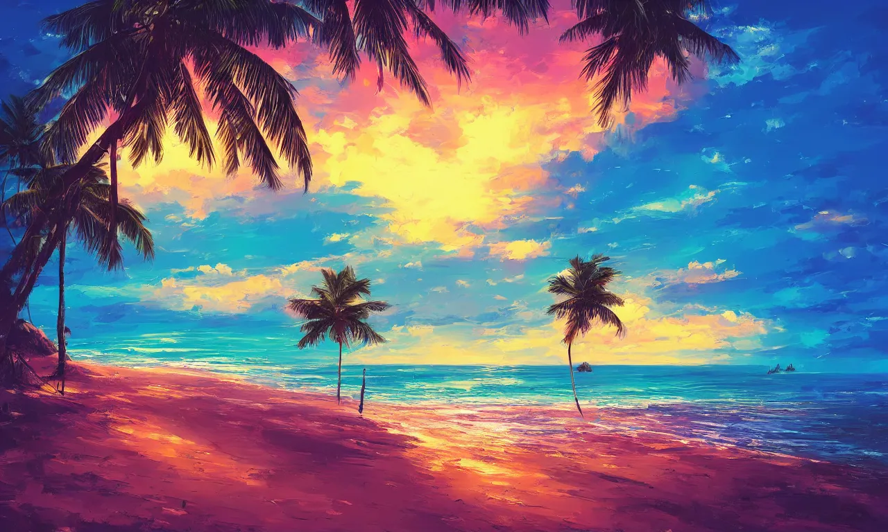 Image similar to paradise beach by alena aenami artworks in 4 k