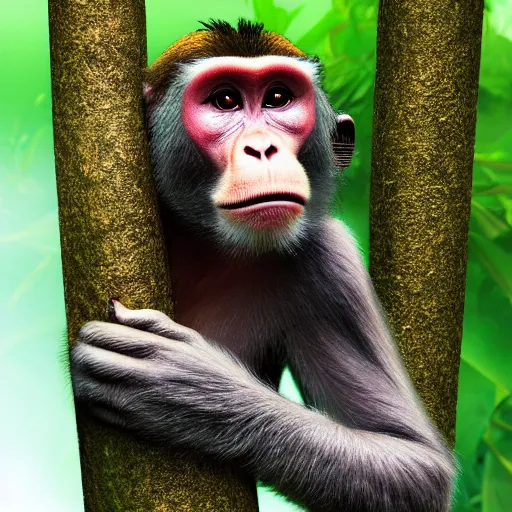 Prompt: photo of a monkey in jungle, photorealistic, 5 0 mm, great lighting, artstation